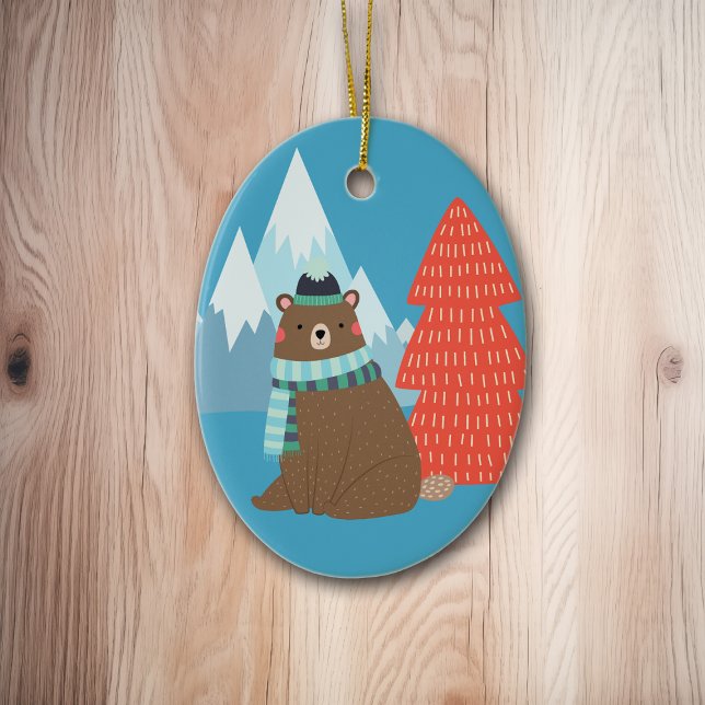 Adorno De Cerámica Navidades personalizados de Beary Merry Mountain (Subido por el creador)