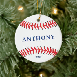 Adorno De Cerámica Navidades personalizados de béisbol