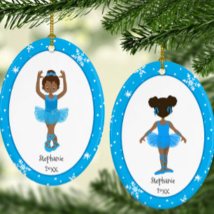 Adorno De Cerámica Navidades personalizados de Blue Ballerina Snowfla