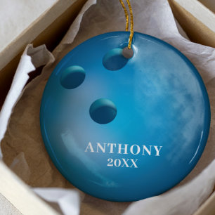 Adorno De Cerámica Navidades personalizados de Bowling Ball