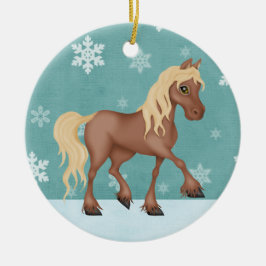 Adorno De Cerámica Navidades personalizados de caballos marrones