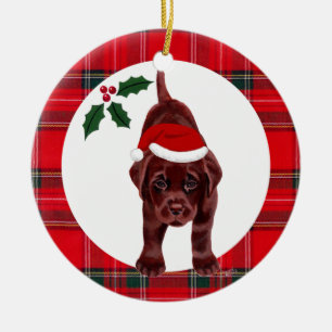 Adorno De Cerámica Navidades personalizados de cachorro de laboratori