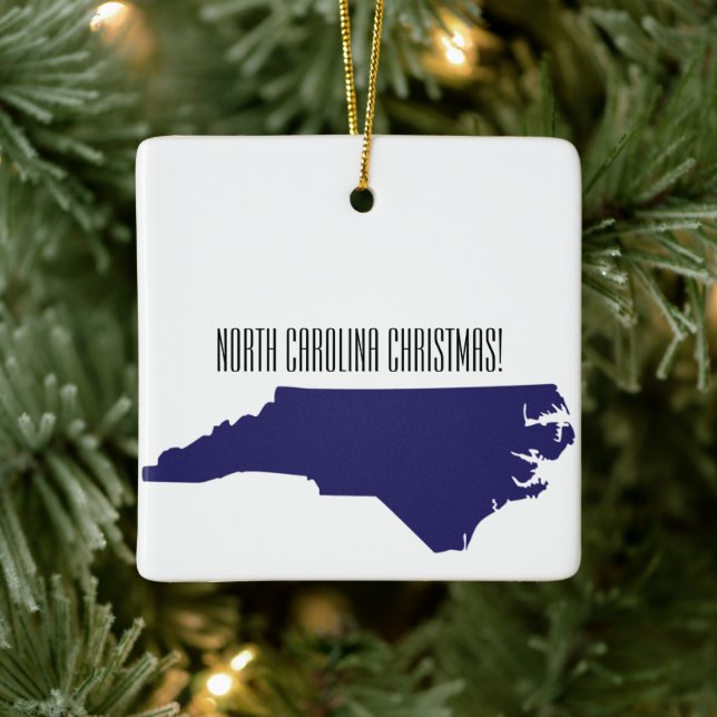 Adorno De Cerámica Navidades personalizados de Carolina del Norte (Árbol)