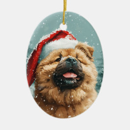 Adorno De Cerámica Navidades personalizados de Chow Chow