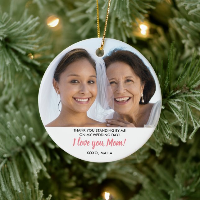 Adorno De Cerámica Navidades Personalizados De Fotografía De La Madre (Árbol)