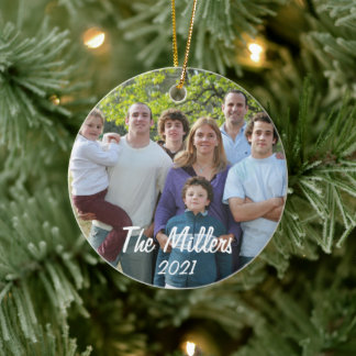 Adorno De Cerámica Navidades personalizados de fotografía familiar de