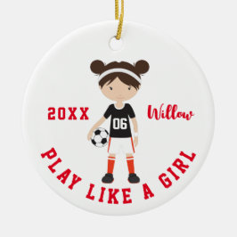 Adorno De Cerámica Navidades personalizados de fútbol de Chica de Bru