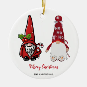 Adorno De Cerámica Navidades Personalizados de Gnomes Clásicos