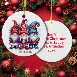 Adorno De Cerámica Navidades personalizados de Holiday Gnomes