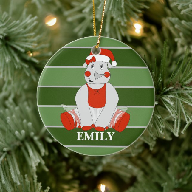 Adorno De Cerámica navidades personalizados de illusima rhino (Árbol)