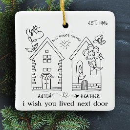 Adorno De Cerámica Navidades personalizados de imágenes de mejor amig