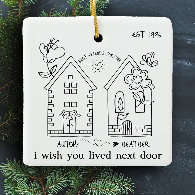 Adorno De Cerámica Navidades personalizados de imágenes de mejor amig (Subido por el creador)