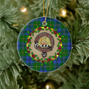 Adorno De Cerámica Navidades personalizados de Johnstone Badge y Tart