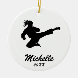 Adorno De Cerámica Navidades personalizados de karate / Taekwondo / j