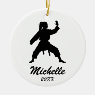 Adorno De Cerámica Navidades personalizados de karate / Taekwondo / j