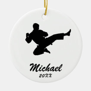 Adorno De Cerámica Navidades personalizados de karate / Taekwondo / j