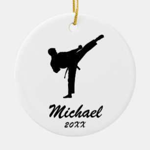 Adorno De Cerámica Navidades personalizados de karate / Taekwondo / j