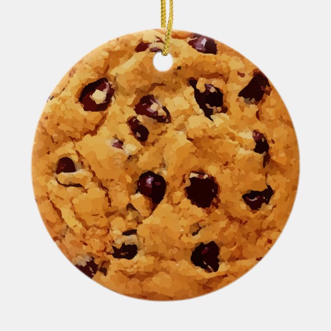 Adorno De Cerámica Navidades personalizados de la cookie de chocolate (Frente)