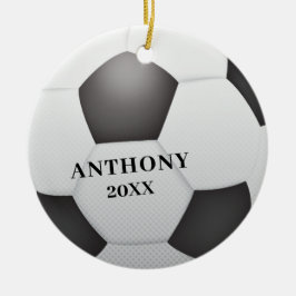 Adorno De Cerámica Navidades personalizados de la pelota de fútbol