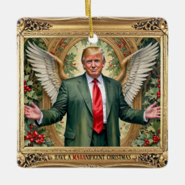 Adorno De Cerámica NAVIDADES Personalizados de la Plaza Trump de MAGA