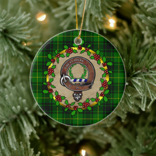 Adorno De Cerámica Navidades personalizados de MacArthur Badge y Tart