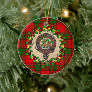Adorno De Cerámica Navidades personalizados de Maxwell Clan Badge y T