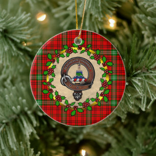 Adorno De Cerámica Navidades personalizados de Morrison Badge y Tarta
