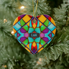 Adorno De Cerámica Navidades personalizados de Pareja de Cristal con