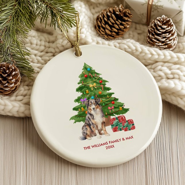 Adorno De Cerámica Navidades personalizados de Pastor Australiano (Subido por el creador)