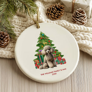 Adorno De Cerámica Navidades personalizados de perro caniche