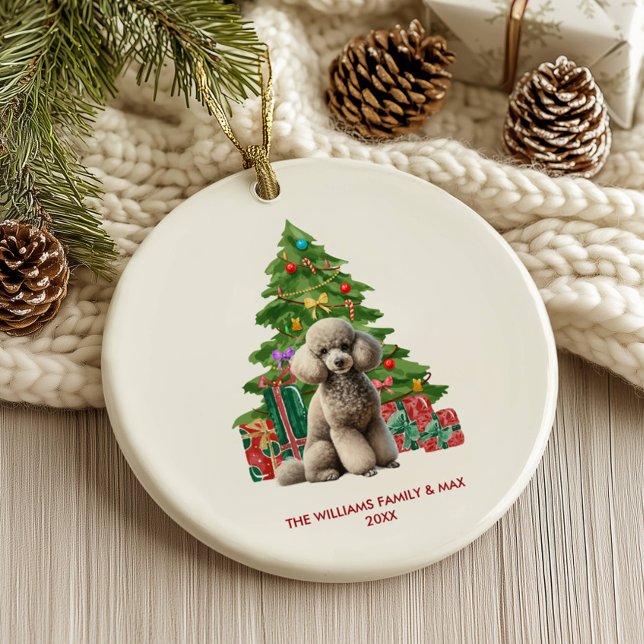 Adorno De Cerámica Navidades personalizados de perro caniche (Subido por el creador)