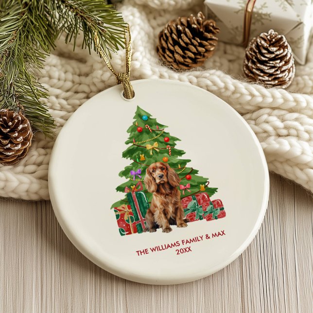 Adorno De Cerámica Navidades personalizados de perro de Cocker Spanie (Subido por el creador)