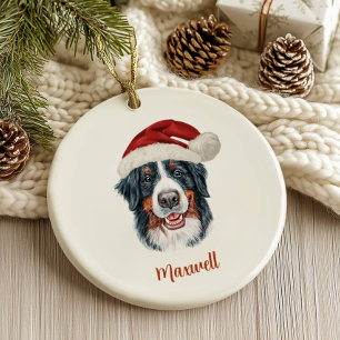 Adorno De Cerámica Navidades personalizados de Perro de Montaña de Be