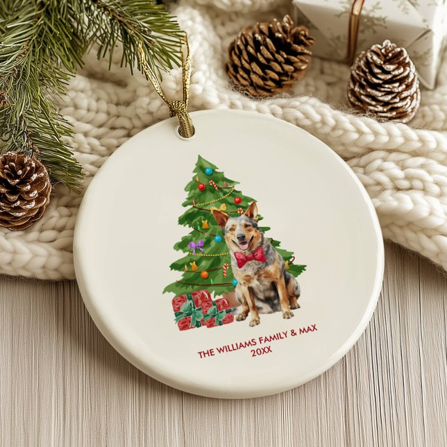 Adorno De Cerámica Navidades personalizados de Perro Heeler Azul (Subido por el creador)