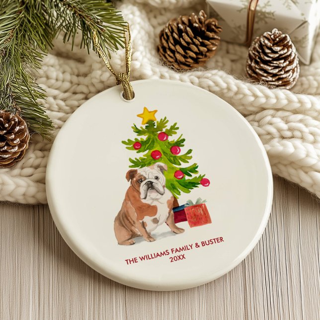 Adorno De Cerámica Navidades personalizados de perros Bulldoges ingle (Subido por el creador)