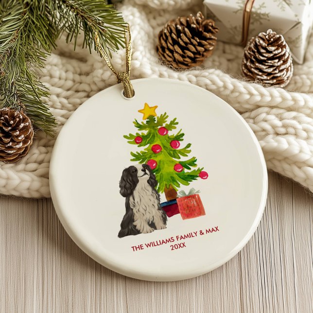 Adorno De Cerámica Navidades personalizados de perros españoles (Subido por el creador)