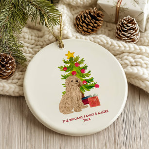 Adorno De Cerámica Navidades personalizados de perros Goldendoodle