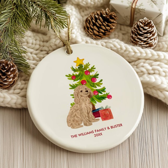 Adorno De Cerámica Navidades personalizados de perros Goldendoodle (Subido por el creador)