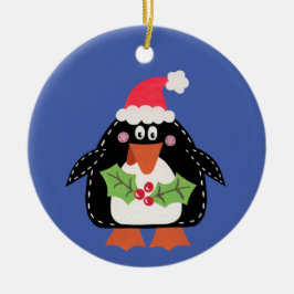 Adorno De Cerámica Navidades personalizados de pingüino