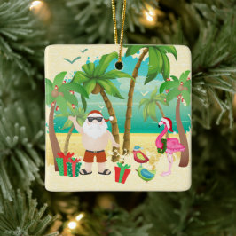 Adorno De Cerámica Navidades personalizados de Santa y Aves de Playa