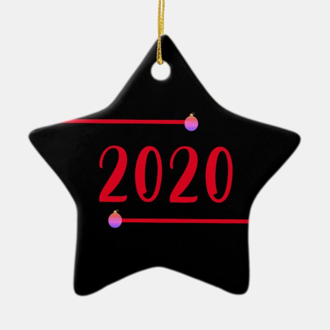 Adorno De Cerámica Navidades personalizados de Star Shaped 2020 (Frente)