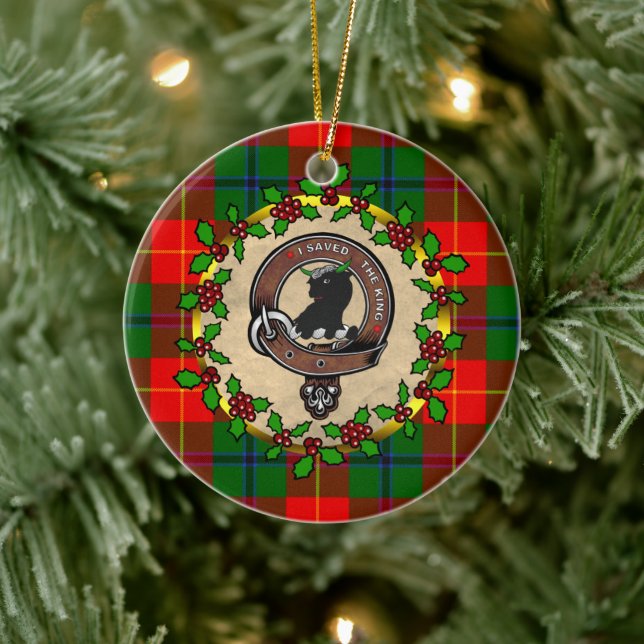 Adorno De Cerámica Navidades personalizados de Turnbull Clan Badge&Ta (Árbol)