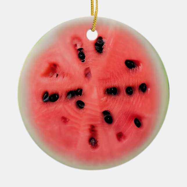 Adorno De Cerámica Navidades personalizados de Watermelon Pun (Frente)