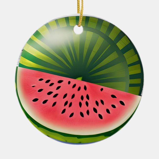 Adorno De Cerámica Navidades personalizados de Watermelon Pun (Frente)