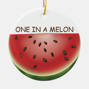 Adorno De Cerámica Navidades personalizados de Watermelon Pun
