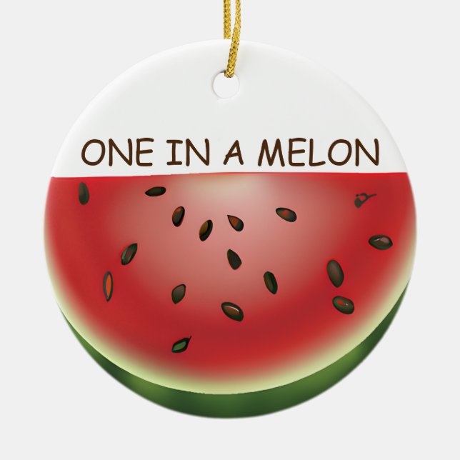 Adorno De Cerámica Navidades personalizados de Watermelon Pun (Frente)