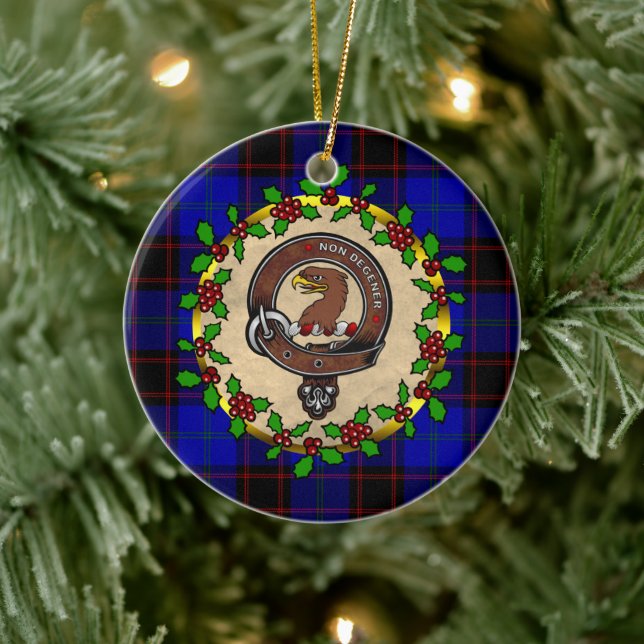 Adorno De Cerámica Navidades personalizados de Wedderburn/Tartán (Árbol)