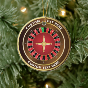 Adorno De Cerámica Navidades personalizados del Casino Roulette Wheel