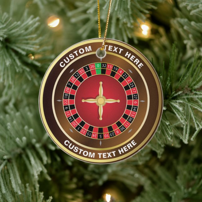 Adorno De Cerámica Navidades personalizados del Casino Roulette Wheel (Árbol)