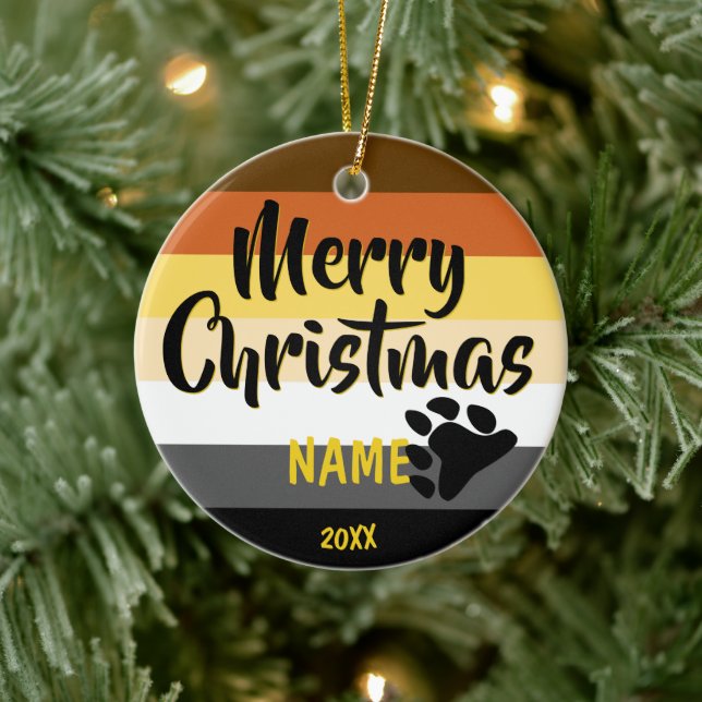 Adorno De Cerámica Navidades personalizados del Orgullo del Oso (Árbol)